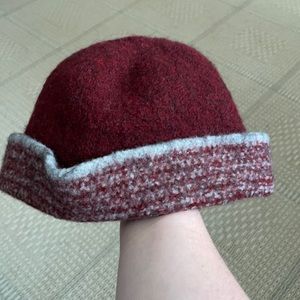 Hand-knit felted hat